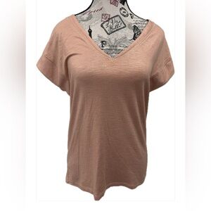 White House Black Market Casual V-Neck Short Sleeve Top